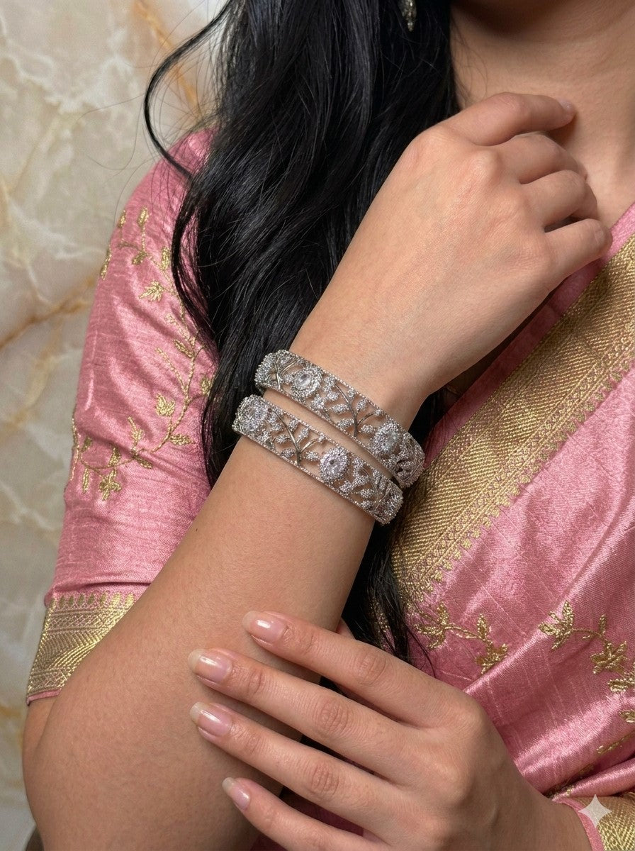 Silver Floral kada