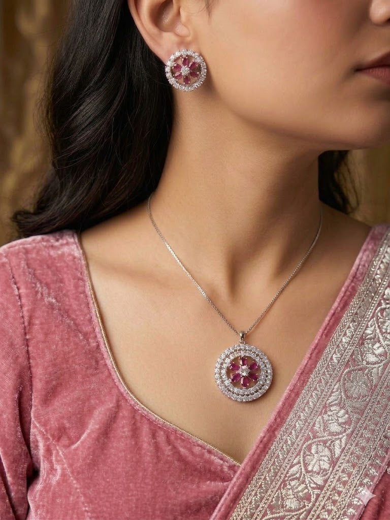 Pink Pendent Set